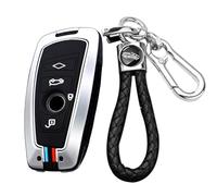 TECART Smart Autoschlüssel Hülle Cover Passt für BMW F20 F30 G20 F31 F34 F10 G30 F11 X3 F25 X4 I3 M3 M4 1er 3er 5er Schutzhülle Schlüsselcover Zubehör Auto Schlüssel 4 Taste Silber A