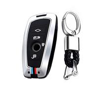 TECART Smart Autoschlüssel Hülle Cover Passt für BMW F20 F30 G20 F31 F34 F10 G30 F11 X3 F25 X4 I3 M3 M4 1er 3er 5er Schutzhülle Schlüsselcover Zubehör Auto Schlüssel 4 Taste Silber A