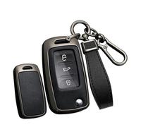 TECART Smart Autoschlüssel Hülle Cover Passt für VW Caddy Jetta Bora Beetle EOS Golf 4 5 6 Polo Passat 3BG 3B Ledermuster Tragbar Schutzhülle Schlüsselcover Zubehör Schlüssel B Schwarz Schwarz