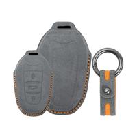 Tecart Wildleder Schlüsselcover Passt für Peugeot 308 408 508 208 2008 3008 4008 5008 für Citroen C3 C4 DS3 DS4 für Opel 3 Tasten Autoschlüssel Hülle Schlüsselhülle schlüsselschutz-Dunkelgrau