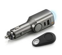 Technaxx Auto Alarmanlage, 110dB KFZ Alarm mit PIR Bewegungsmelder, Fahrzeugalarm für Zigarettenanzünder 12-24V, Fernbedienung, 2 USB Ladeports, Zusatzschutz für PKW, Wohnmobil - TX-100