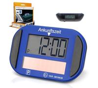 Technaxx Elektronische Solar-Parkscheibe TX-337 - KBA-Lizenziert - Mit Bewegungssensor, Solarzelle, Automatischer Parkzeiteinstellung, 2 Displays, Ersatz-Klebepads - Digitale Parkuhr fürs Auto