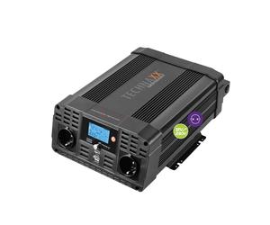 Technaxx Reiner Sinus Wechselrichter 12V auf 230V 2000W, Inverter, TÜV TE22 | 4000W Spitzenleistung, LC-Display, 2 Schuko-Steckdosen, USB-C und USB-A QC3.0 für Auto, Wohnmobil, Camping, Boot und LKW