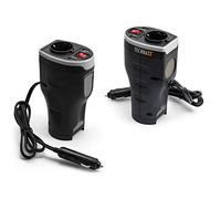 Technaxx Spannungswandler 12V auf 230V 200W für Auto & Wohnmobil TE13 | Kompaktes Becherhalter-Design, Schuko-Steckdose, Anschluss für 12V-Zigarettenanzünder, ideal für Auto und Camping