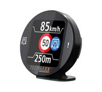 Technaxx Verkehrswarner mit Blitzer.de - Straßenverkehrswarner mit Display, Gefahren- &Geschwindigkeitswarnung, Echtzeit-Anzeige, Auto-Aktivierung, kompatibel mit Apple CarPlay & Android Auto - TX-388