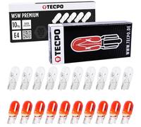 TECPO 50x Glassockel W5W 12V 5W + 50x Orange Blinkerbirnen WY5W Front Seitenblinker Blinker
