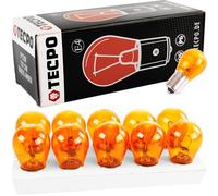 TECPO 50x PY21W Blinkerbirnen Orange 12V 21W Blinkerlampe BAU15S Kugellampe Autobirne