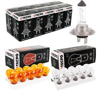 TECPO AUTOLAMPEN SET 30-TEILIG H7 55W GLÜHBIRNE BLINKERBIRNEN BREMSLICHT 12V 21W