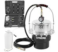 TECPO Bremsenentlüftungsgerät, 5 Liter Druckluft Bremsflüssigkeitwechselgerät Auto Universal Bremsenentlüfter mit Absaugbehälter und Adapter Set