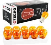 TECPO 10x Blinker Birne PY21W 12V 21W Kugellampe BA15S Blinkerbirnen Autolampe