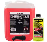 TECPO Kühlerfrostschutz AG12+ rosa (-40 C°) 10L + STEEL SEAL®...