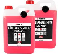 TECPO Kühlerfrostschutz Antifreeze AG13+, 10 Liter Kühlmittel rosa rot -40 C° Auto Kühlflüssigkeit Gebrauchsfertig LOBRID-Technologie | bis zu 5 Jahre Lebensdauer |