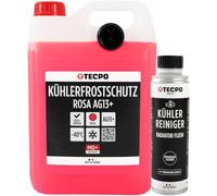 TECPO Kühlerfrostschutz Antifreeze AG13+, 5 Liter mit Kühlerreiniger Kühlmittel rosa rot -40 C° Auto Kühlflüssigkeit Gebrauchsfertig LOBRID-Technologie | bis zu 5 Jahre Lebensdauer |