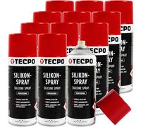 TECPO Silikonspray Gleitmittel Schmiermittel Trennmittel Gleitspray Schutzmittel Pflegemittel (12x 400ml)