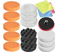 tectake® 18 teiliges Polierset Polierschwamm Set für Poliermaschine Schwamm Auto polieren