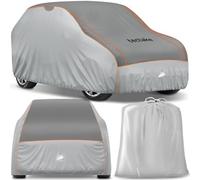 tectake® Auto Abdeckplane, Hagelschutz Autoplane, Autoabdeckung, wasserdichte Decke, atmungsaktiv, elastische Autogarage, Auto Zubehör mit Aufbewahrungstasche, für viele Modelle - SUV/Van SMALL