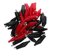 TEHAUX 48 Stück Isolierte Sichere Pvc Eisen Krokodilklemmen aus Schutzabdeckung Rote und Schwarze Prüfleitungsklemmen Effiziente Elektrische Verbindung Anwendung für Fahrzeugwartung