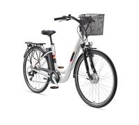 E-Bike TELEFUNKEN "Multitalent RC822" Gr. 48, weiß (weiß, schwarz), Elektrofahrräder, 48cm, 28 Zoll (71,12cm), Elektrofahrrad, Damen Herren, 28 Zoll, 36,9 V, 531,3 Wh Akku, Pedelec, Topseller (6093692