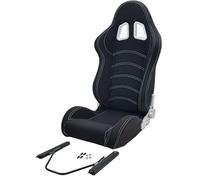 Tenzo-R Sportsitz Halbschalensitz Stoff Schwarz Grau mit 405er Laufschienen