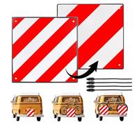 TEOV 3 in1 Warntafel für Italien UND Spanien + Portugal | 4X Spanngurte PVC, 50x50cm, Reflektierend | Für Fahrradträger/Heckträger, Wohnmobil