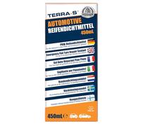 TERRA-S T16000 Automotive Reifendichtmittel, Universelle Dichtmittelflasche, geeignet für PKWs, ungiftig, umweltfreundlich, 450mL Reifendichtmittel in OEM-Qualität, auch Mobil-450 Kit Nachfüllflasche
