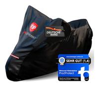 [ Test SEHR GUT ] Pro2Protect® Motorrad Abdeckplane SCHWARZ ROT wetterfest Outdoor Plane für Moped Roller Vespa Motorroller, 100% WASSERDICHT Garage für Motorräder Abdeckung Motorradabdeckung Zubehör