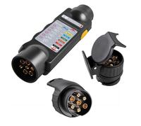 SET Beleuchtungstester Prüfstecker + 2 Adapter für Anhänger Steckdose