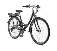 TEUTOBURG Senne Citybike (Laufradgröße: 28 Zoll, Unisex-Rad, 10,4 Wh, Schwarz)