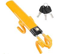 Tevlaphee Lenkradkralle, Lenkradschloss für Auto, Diebstahlsicherung auto, Strapazierfähig, Universelle Passform, PVC-Schutz, Verstellbar für Autos, SUVs, Wohnmobil, Wohnwagen, 3 Schlüssel(Gelb)
