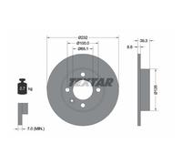 TEXTAR 2x Bremsscheibe hinten Ø232 Voll für VW Polo 6N2 1.4 16V 6N1 120 1.6 100