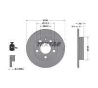 TEXTAR 2x Bremsscheibe hinten Ø245 mm Voll für Audi A4 8EC B7 2.0 1.6 8E2 B6