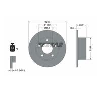 TEXTAR 2x Bremsscheibe hinten Ø245 mm Voll für VW Passat Variant 3B6 1.9 TDI