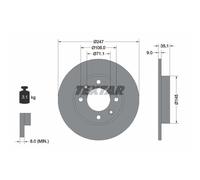 TEXTAR 2x Bremsscheibe hinten Ø247 Voll beschichtet für Peugeot 307 3A/C 1.6