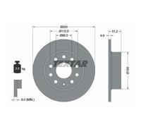 TEXTAR 2x Bremsscheibe hinten Ø253 mm Voll für VW Golf V 1K1 1.4 16V 1.6 5K1