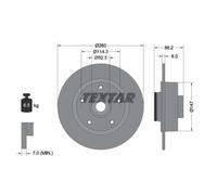 TEXTAR 2x Bremsscheibe hinten Ø260 Voll für Renault Scénic III JZ0/1_ 1.5 dCi