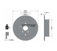 2X TEXTAR BREMSSCHEBEIBEN 269mm VOLL HINTEN PASSEND FÜR TOYOTA CELICA PRIUS