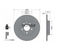 TEXTAR 2x Bremsscheibe hinten Ø294 mm Voll für VW Transporter IV Bus 70XB