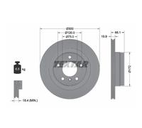 TEXTAR 2x Bremsscheibe hinten Ø300 mm Innenbelüftet für BMW 1er E87 116i 116d