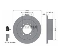 TEXTAR 2x Bremsscheibe hinten Ø345 mm für Toyota Land Cruiser 200 _URJ20_ J20_