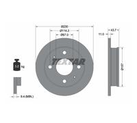 TEXTAR 2x Bremsscheibe vorne Ø230 mm Voll für Hyundai Atos MX 1.0i