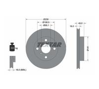 TEXTAR 2x Bremsscheibe vorne Ø235 mm Innenbelüftet für Toyota Yaris SCP1_