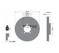 TEXTAR 2x Bremsscheibe vorne Ø270 mm Innenbelüftet für Ford Transit Kasten E_ _