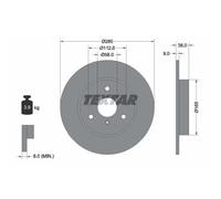 TEXTAR Bremsscheibe 92097603 280mm 9mm für SMART KIA