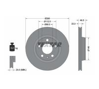 TEXTAR 2x Bremsscheibe vorne Ø280 mm Innenbelüftet für Audi A4 8D2 B5 1.6 1.8