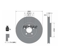 TEXTAR 2x Bremsscheibe vorne Ø280 mm Innenbelüftet für Chrysler PT Cruiser PT_
