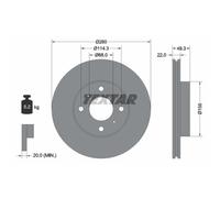 TEXTAR 2x Bremsscheibe vorne Ø280 mm Innenbelüftet für Nissan Almera II