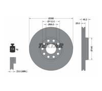 TEXTAR 2x Bremsscheibe vorne Ø288 mm außenbelüftet für VW Passat Variant 3B6