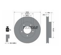 TEXTAR Bremsscheibe 92203203 294mm 28mm für Roewe (SAIC) SSANGYONG