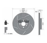 TEXTAR Bremsscheibe PRO+ vorne rechts links Gelocht 316mm für MINI 92279105