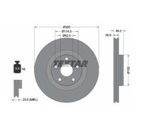 Textar Bremsscheibe 92195303 Vorderachse außenbelüftet 320 mm für Toyota